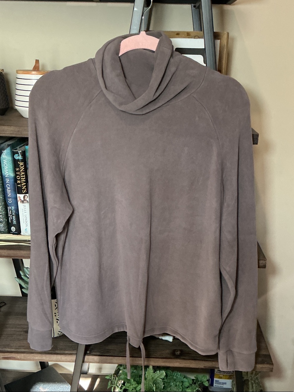 Varley Taupe Portland High Neck Midlayer Size S
